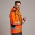 Kurtka softshell robocza odblaskowa EN ISO 20471 Klasa 3 — Drogowiec Comfort pomarańczowo-grafitowa, 10 000 mm, nylon na ramionach