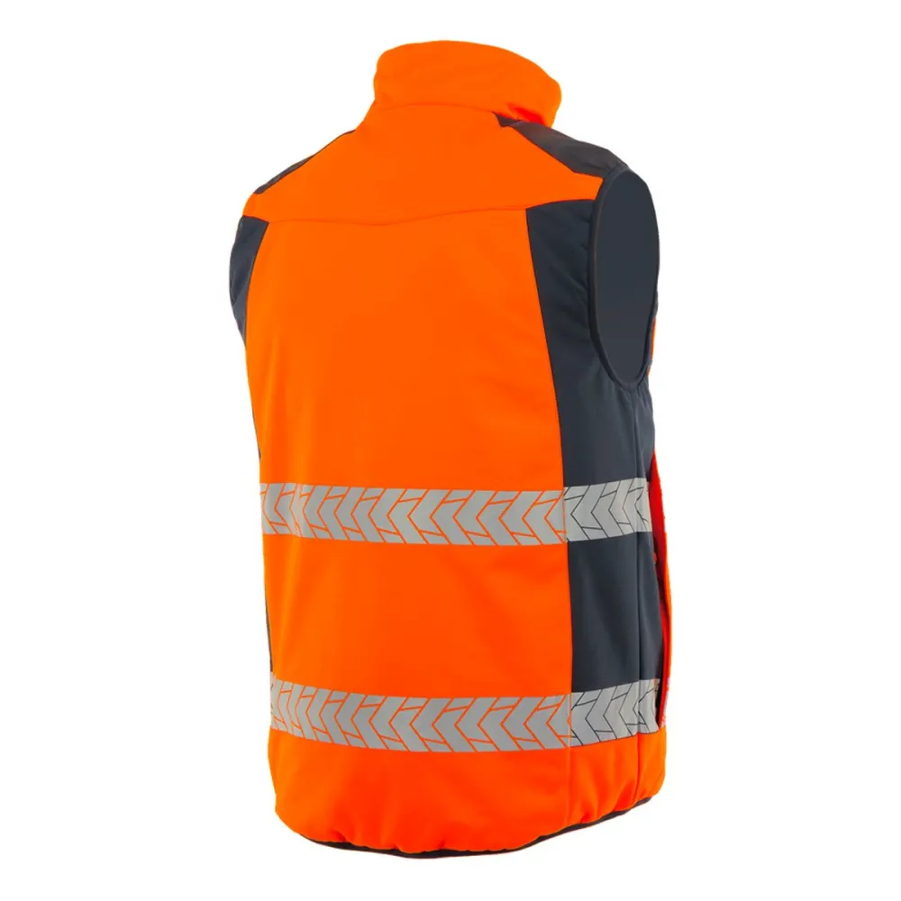 Kamizelka ostrzegawcza dwustronna Drogowiec Comfort EN ISO 20471 Klasa 1 — pomarańczowa, ocieplana, softshell, taśmy 5 cm