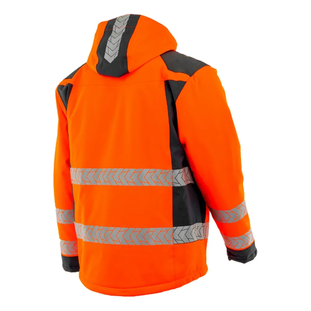 Kurtka robocza zimowa odblaskowa EN ISO 20471 Klasa 3 — Drogowiec Comfort Winter pomarańczowa, ocieplana, 10 000 mm EN 343