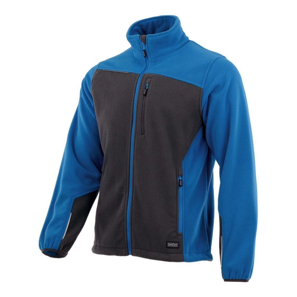 Polar roboczy Comfort Plus niebiesko-grafitowy — ciepły 350 g/m², zamek z osłoną, 3 kieszenie