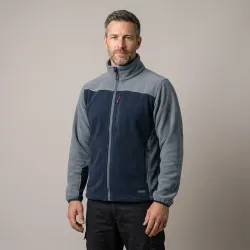 Polar roboczy Comfort Plus szaro-granatowy — ciepły 350 g/m², zamek z osłoną, 3 kieszenie