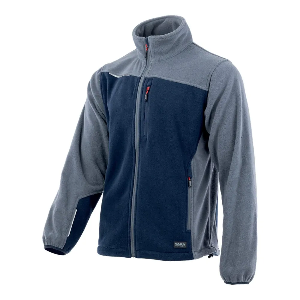 Polar roboczy Comfort Plus szaro-granatowy — ciepły 350 g/m², zamek z osłoną, 3 kieszenie