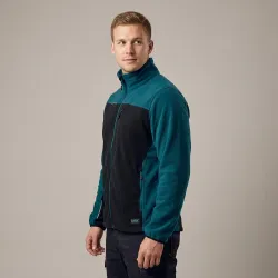 Polar roboczy Comfort Plus petrol-czarny — ciepły 350 g/m², zamek z osłoną, 3 kieszenie