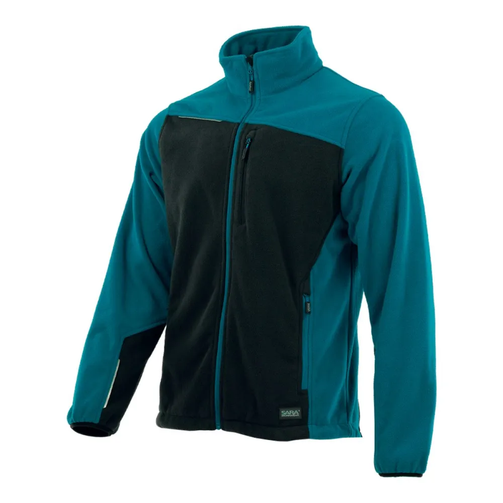 Polar roboczy Comfort Plus petrol-czarny — ciepły 350 g/m², zamek z osłoną, 3 kieszenie