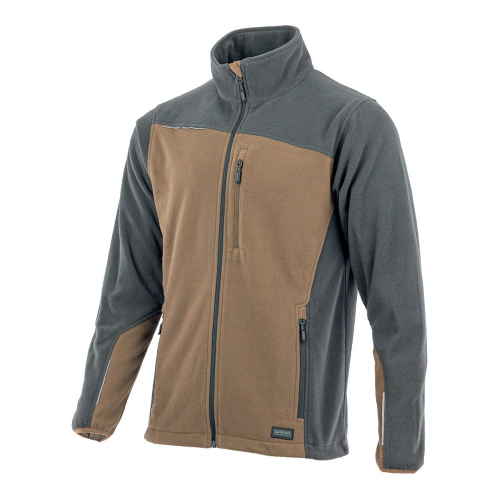 Polar roboczy Comfort Plus brązowo-grafitowy — ciepły 350 g/m², zamek z osłoną, 3 kieszenie