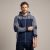 Bluza robocza z kapturem rozpinana Comfort Plus — dresowa 350 g/m², szaro-granatowa