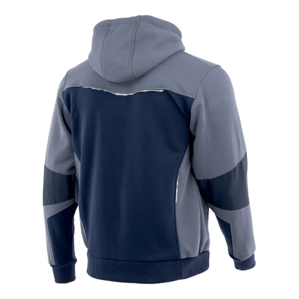 Bluza robocza z kapturem rozpinana Comfort Plus — dresowa 350 g/m², szaro-granatowa