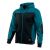 Bluza robocza z kapturem rozpinana Comfort Plus — dresowa 350 g/m², petrol-czarna