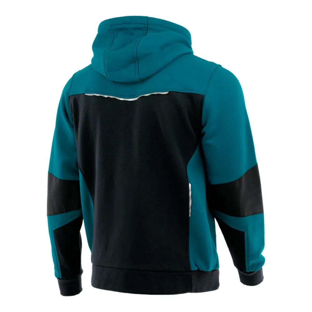 Bluza robocza z kapturem rozpinana Comfort Plus — dresowa 350 g/m², petrol-czarna