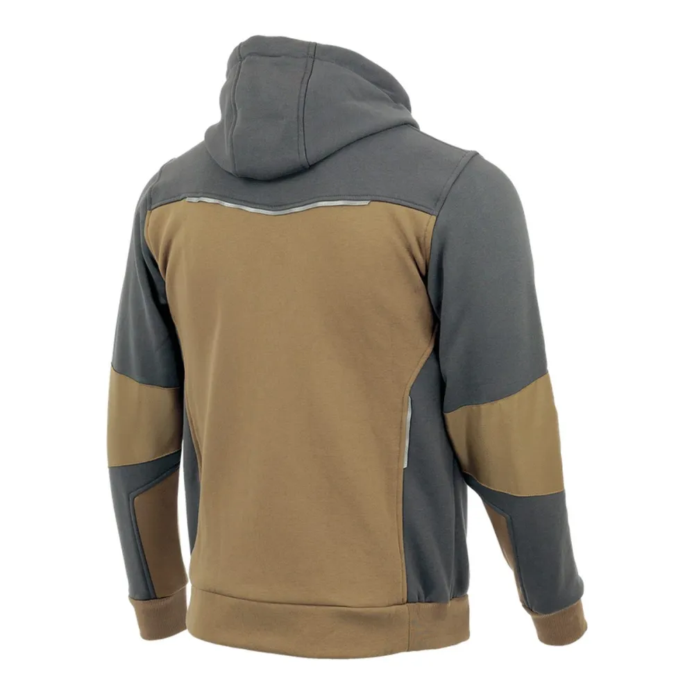 Bluza robocza z kapturem rozpinana Comfort Plus — dresowa 350 g/m², brązowo-grafitowa