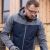 Kurtka softshell robocza wiatroszczelna wodoodporna — Comfort Plus szaro-granatowa z wentylacją pod pachami i otworem na kciuk
