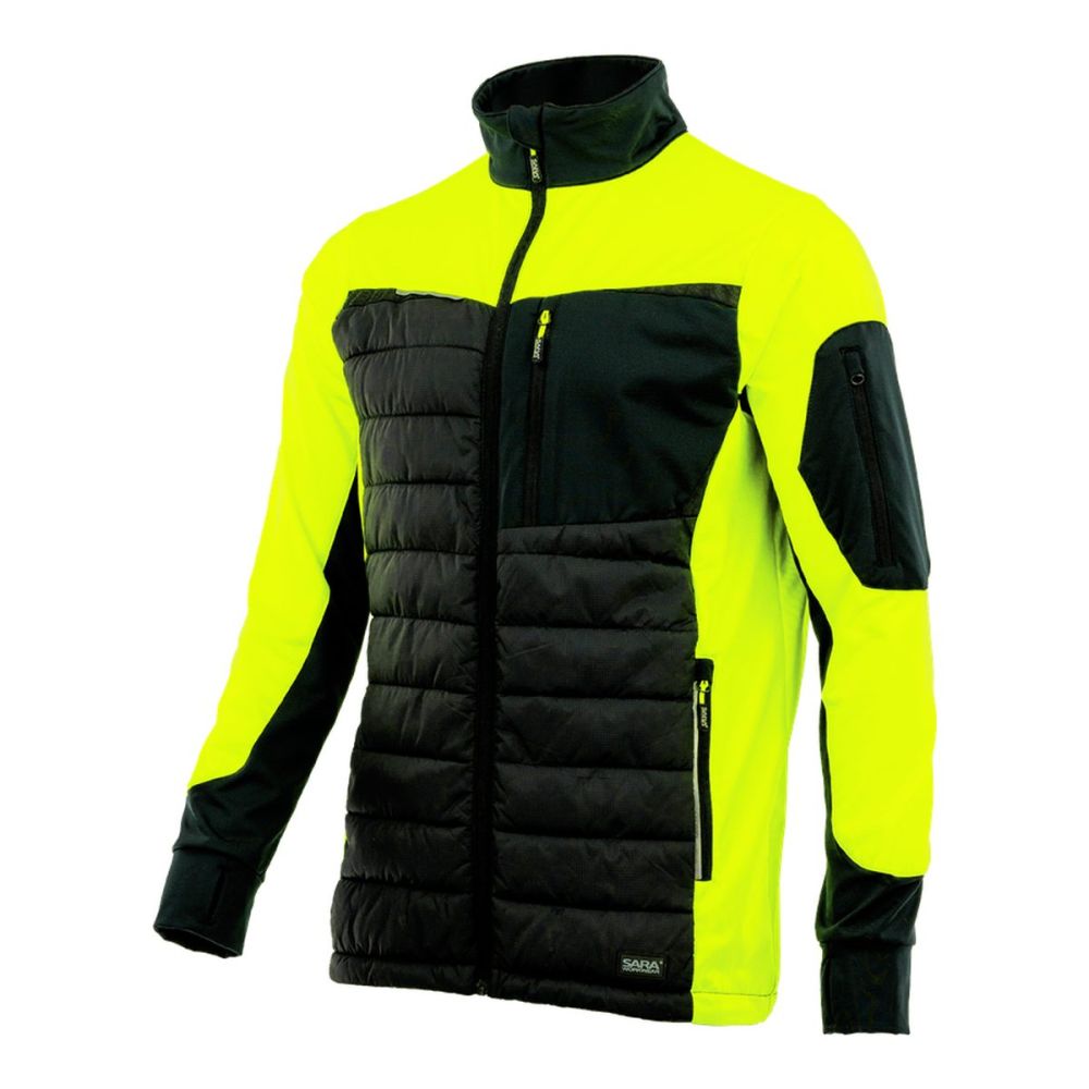 Bluza robocza hybrydowa Comfort Plus — pikowana z ociepleniem, stretch, czarno-żółta