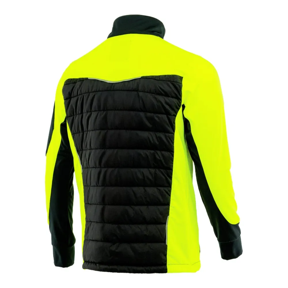 Bluza robocza hybrydowa Comfort Plus — pikowana z ociepleniem, stretch, czarno-żółta