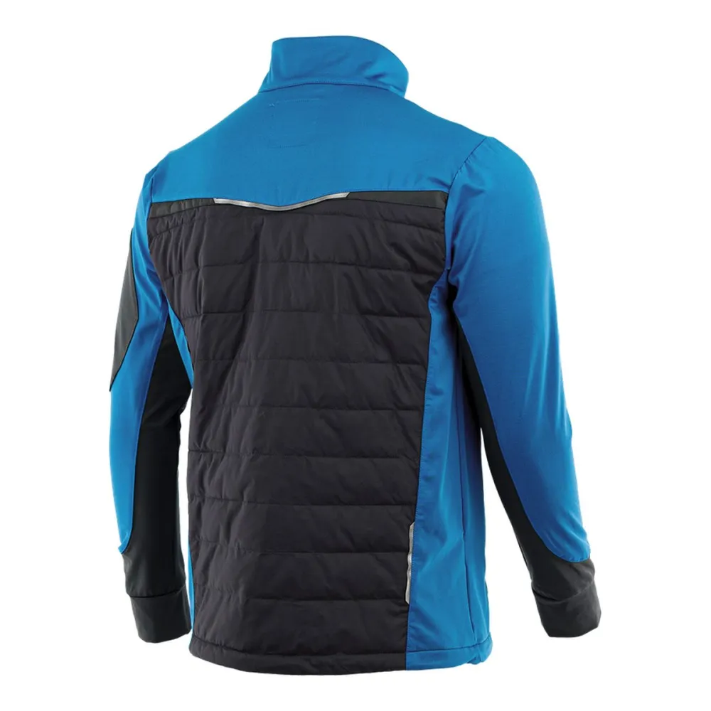 Bluza robocza hybrydowa Comfort Plus — pikowana z ociepleniem, stretch, grafitowo-niebieska