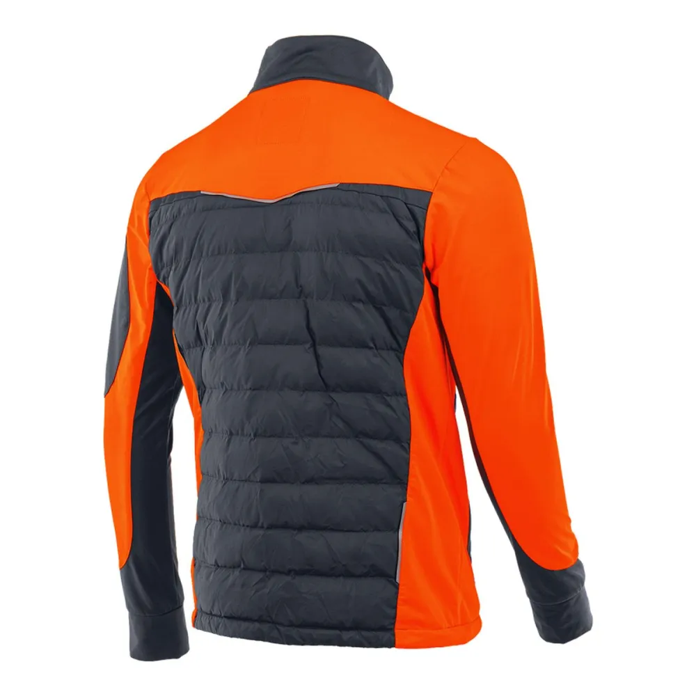 Bluza robocza hybrydowa Comfort Plus — pikowana z ociepleniem, stretch, grafitowo-pomarańczowa