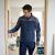 Bluza robocza hybrydowa Comfort Plus — pikowana z ociepleniem, stretch, granatowo-szara