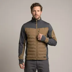 Bluza robocza hybrydowa Comfort Plus — pikowana z ociepleniem, stretch, brązowo-grafitowa