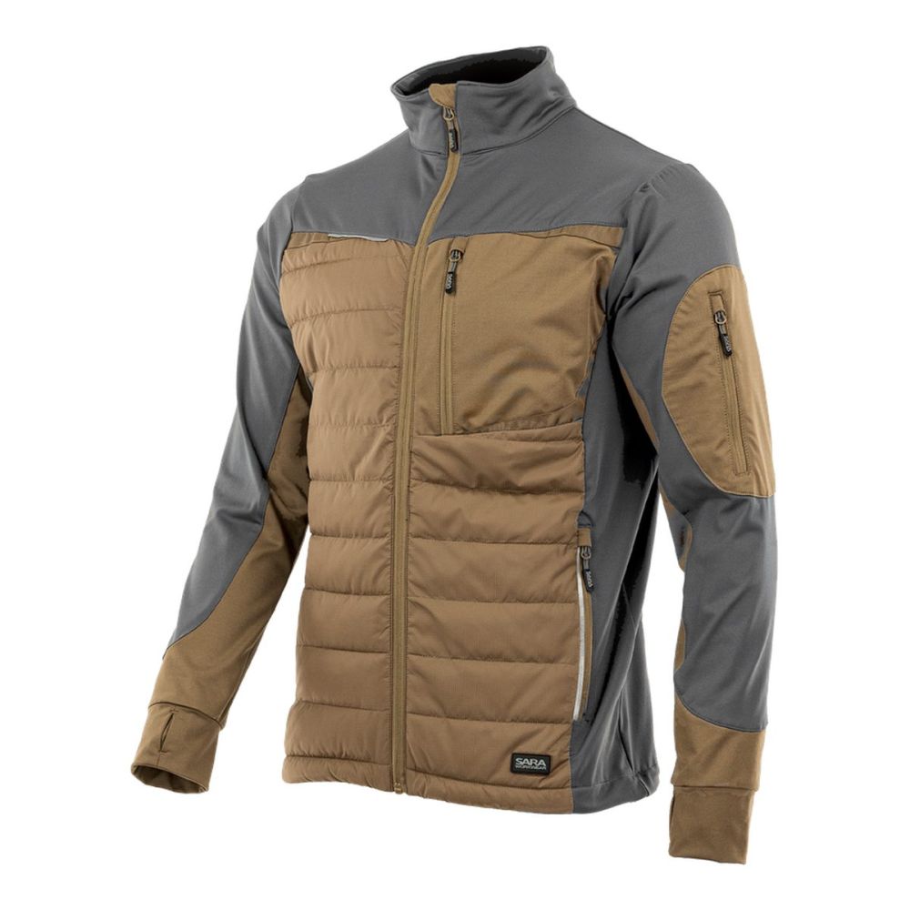 Bluza robocza hybrydowa Comfort Plus — pikowana z ociepleniem, stretch, brązowo-grafitowa