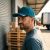 Czapka robocza z daszkiem Comfort Plus petrol-czarna — bawełna, otwory wentylacyjne, regulacja, odblaski