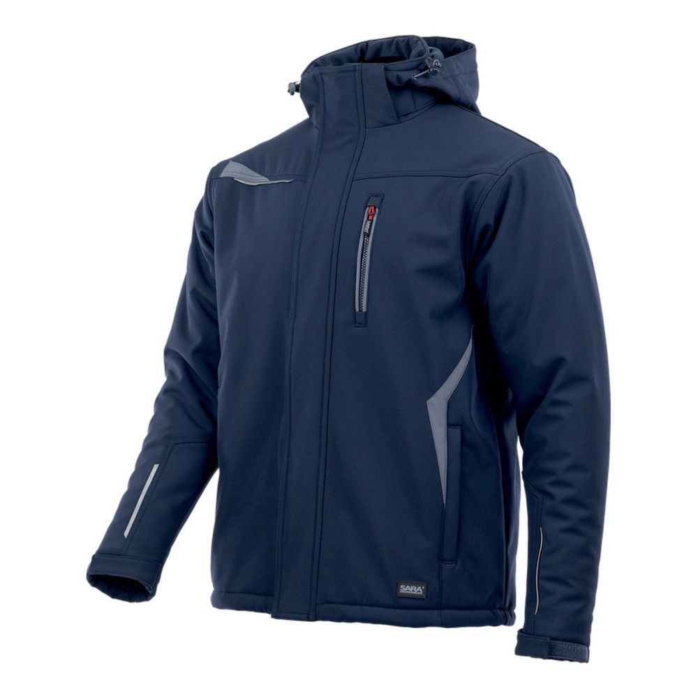 Kurtka robocza zimowa ocieplana 3-warstwowa — Comfort Winter granatowo-szara polar 180 g/m² wiatroszczelna