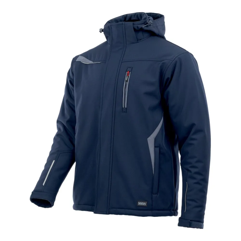 Kurtka robocza zimowa ocieplana 3-warstwowa — Comfort Winter granatowo-szara polar 180 g/m² wiatroszczelna