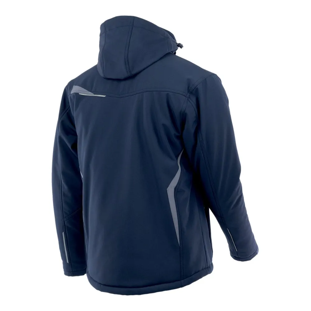 Kurtka robocza zimowa ocieplana 3-warstwowa — Comfort Winter granatowo-szara polar 180 g/m² wiatroszczelna