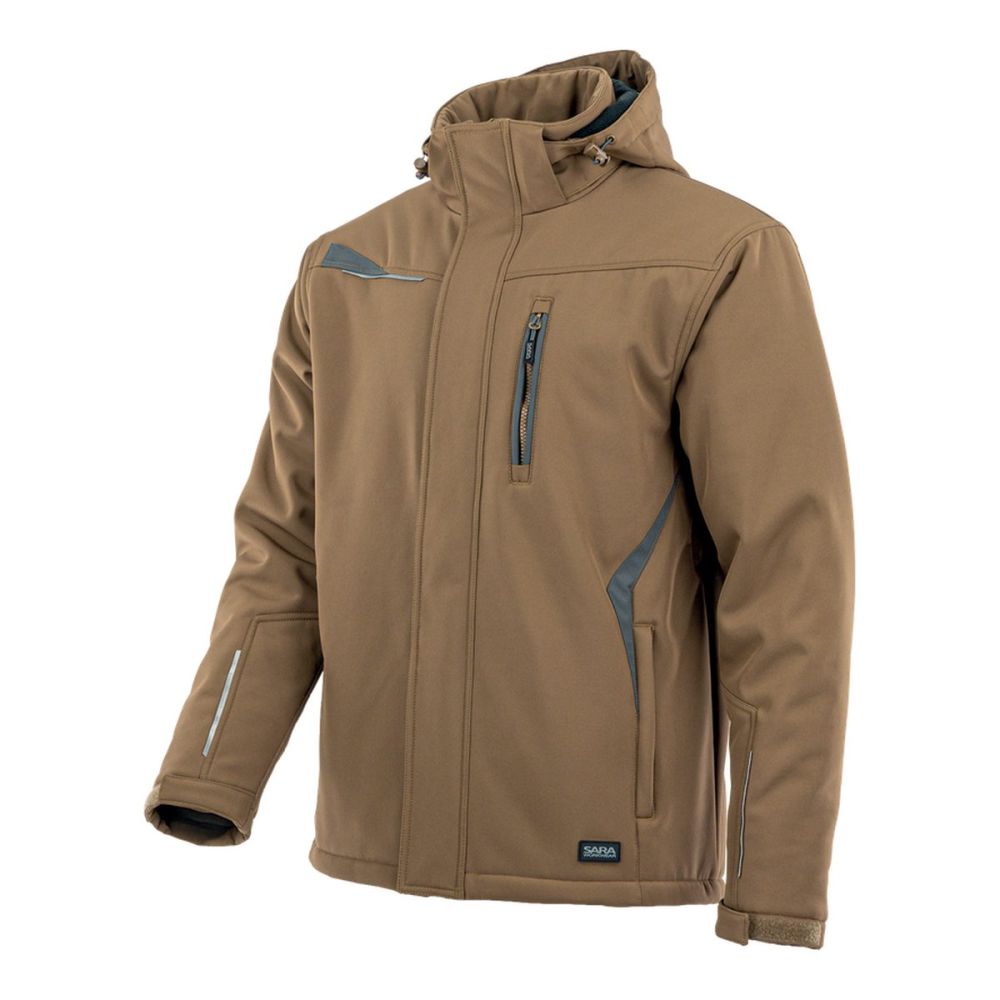 Kurtka robocza zimowa ocieplana 3-warstwowa — Comfort Winter brązowo-grafitowa polar 180 g/m² wiatroszczelna