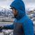 Kurtka robocza hybrydowa Comfort Winter niebiesko-grafitowa — softshell z pikowaniem 350 g/m², wiatroszczelna, wodoodporna, odpinany kaptur