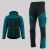 Zestaw roboczy na chłodne dni czarno-petrolowy — kurtka hybrydowa i spodnie softshell Comfort Winter
