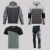 Zestaw roboczy całoroczny czarno-szary — kurtka softshell, bluza z kapturem, koszulka i spodnie softshell