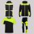 Zestaw roboczy z kamizelką czarno-żółty — kamizelka hybrydowa, bluza z kapturem, koszulka i spodnie softshell