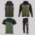 Zestaw roboczy z kamizelką oliwkowo-czarny — kamizelka hybrydowa, bluza z kapturem, koszulka i spodnie softshell