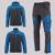 Zestaw roboczy jesienny grafitowo-niebieski — kurtka softshell, polar i spodnie softshell
