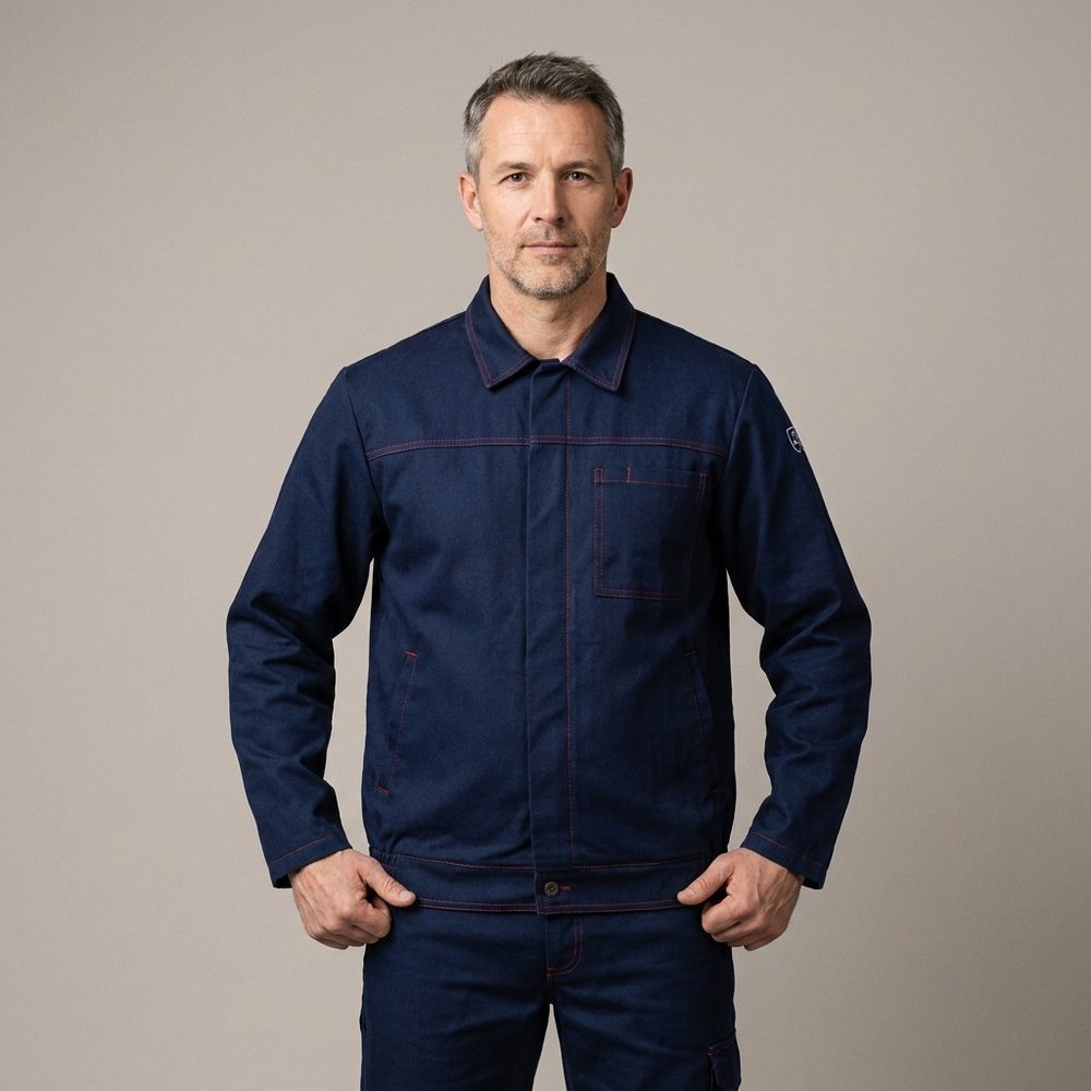 Bluza spawalnicza antyelektrostatyczna Wulkan — EN ISO 11611, EN ISO 11612, EN 1149-5, granatowa