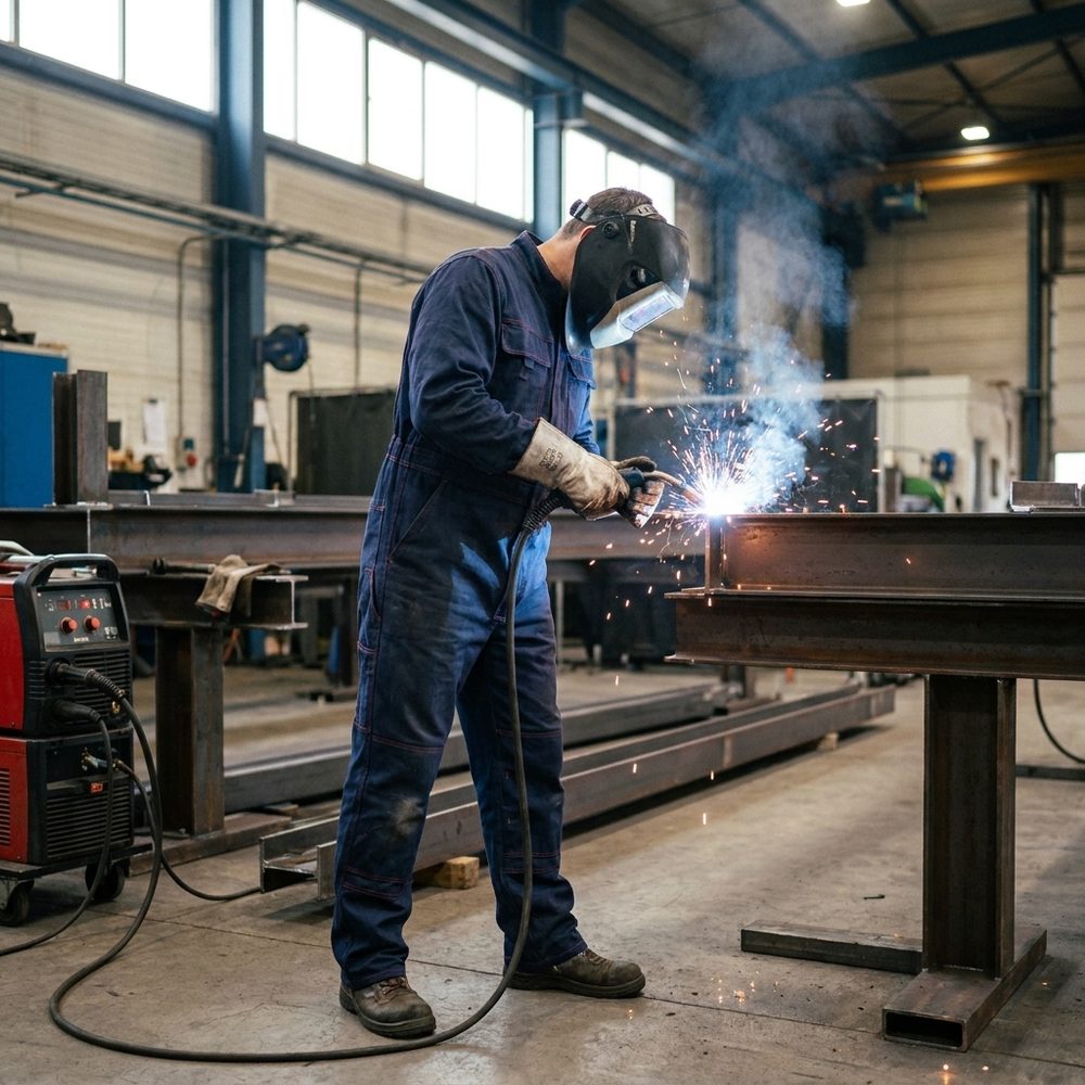 Kombinezon spawalniczy antyelektrostatyczny Wulkan — EN ISO 11611, EN ISO 11612, EN 1149-5, granatowy