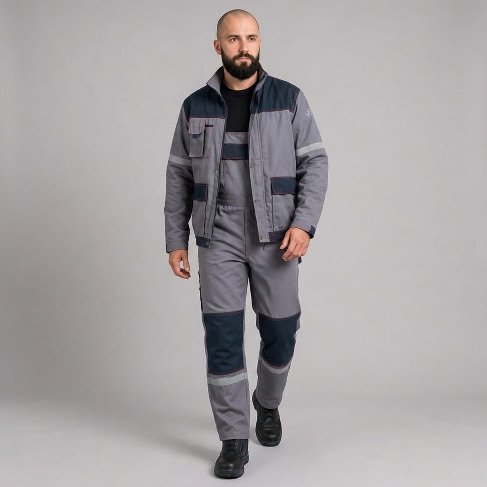 Ubranie spawalnicze trudnopalne EN ISO 11611 Klasa 1 — komplet bluza + ogrodniczki Spawacz Light