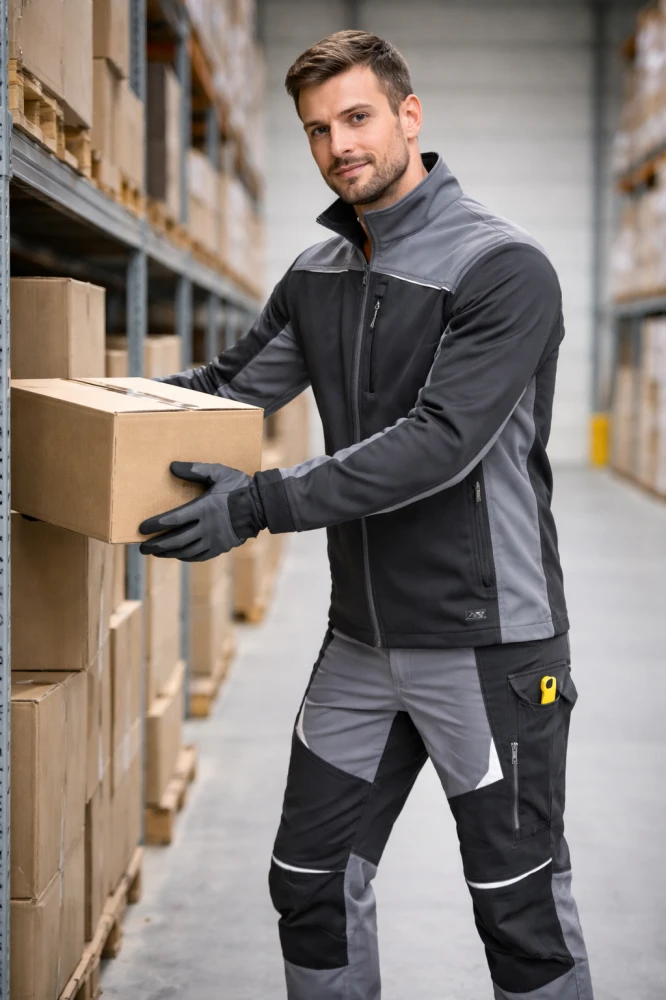 Ubranie robocze elastyczne — komplet spodnie bawełniane Cottonflex + polar roboczy Comfort Plus 350 g/m²